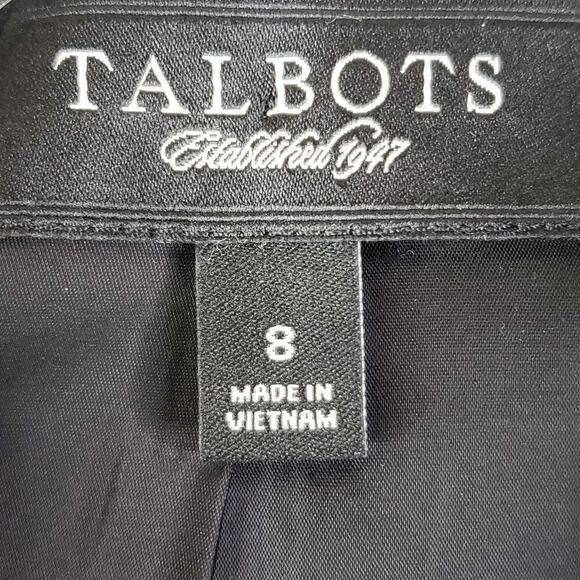 Talbots Blazer Jacket Women’s Size 8 Tweed Black Fringe Lined Cotton Crystal - Picture 4 of 8